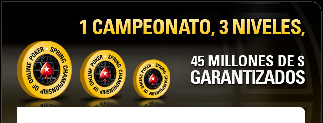1 campeonato, 3 niveles, 45 millones de $ garantizados